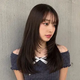 セミロング カラー 盛れる顔まわりカット 髪質改善/渋谷/れんのヘアスタイル