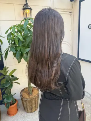 ロング カラー ヘアアレンジ オリーブ透明感カラー 表参道/MIKUのヘアスタイル