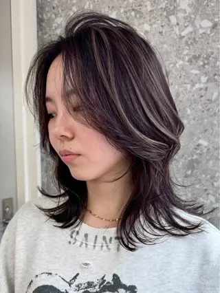 ミディアム カラー 似合わせ×ハイトーン ブリーチカラー/大雅のヘアスタイル