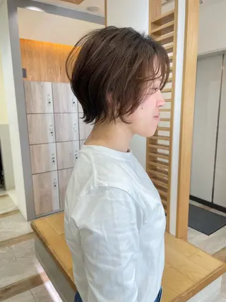 ショート パーマ 緒方リエ 時短ショート・ボブのヘアスタイル