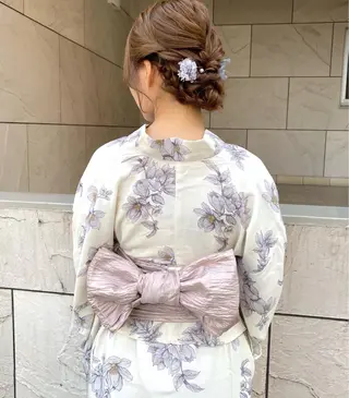 ヘアアレンジ mizuki/ピンク ベージュ.レイヤーのヘアスタイル