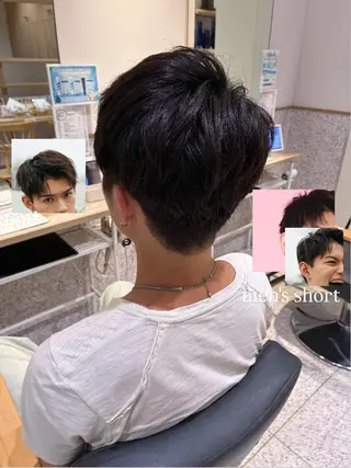 ショート メンズ 艶カラー&カット/ ほんだあみ (♡)のヘアスタイル