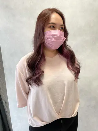 セミロング Acchon/心斎橋 💚ダブルカラーのヘアスタイル