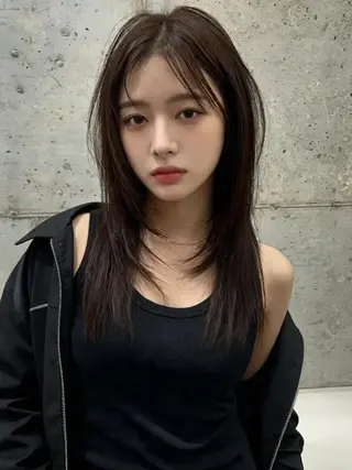 ロング カラー ウルフカット 811 大阪梅田 ウルフのヘアスタイル