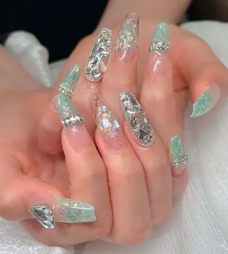 ネイル チップ長さ出し 専門店のネイルデザイン
