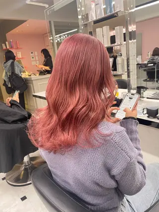 ロング カラー ヘアアレンジ ピンク・ベージュ🩰 カラー🫧とらのヘアスタイル