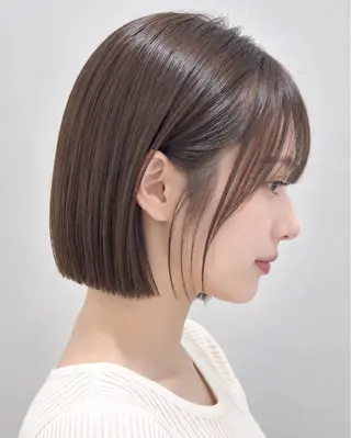 ミディアム カラー 久木原 ゆりのヘアスタイル