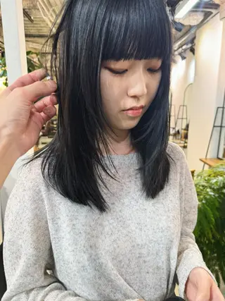 セミロング 小野田 航己のヘアスタイル