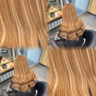 ロング カラー 李里亜/ハイトーン /シールエクステ🩵のヘアスタイル