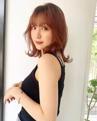 ミディアム カラー ヘアアレンジ レイヤーカット✂️ 艶髪/小田部慎也のヘアスタイル