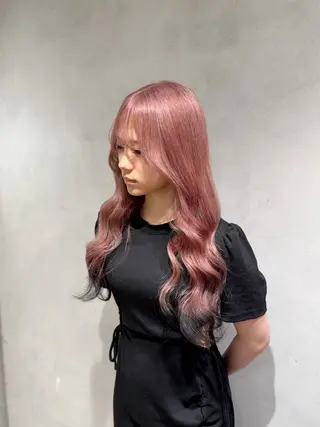 ロング カラー 💛ブリーチカラー /ブリーチ縮毛💛のヘアスタイル