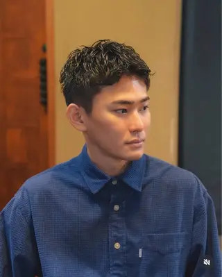 パーマ メンズ メンズショート タチカワユウキのヘアスタイル
