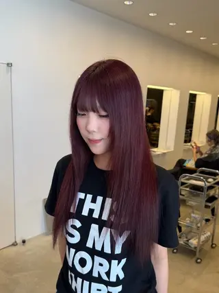ロング カラー 萩原 紗妃のヘアスタイル