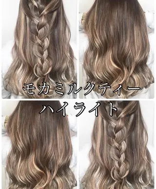 ミディアム カラー デザインカラーウルフ 宙也のヘアスタイル