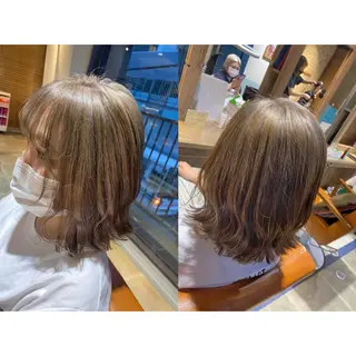 カラー 🩵盛れる顔周り/ 艶カラーemi🩵のヘアスタイル