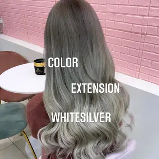 ロング カラー エクステ🩵ブリーチ 韓国ヘア🩵KAEのヘアスタイル