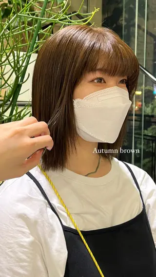 ミディアム カラー 海外girl🤎 透明感ベージュmaoのヘアスタイル