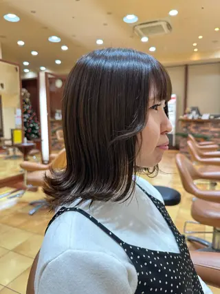 ミディアム カラー ボブ/ゆるふわ ボブパーマ/とういのヘアスタイル