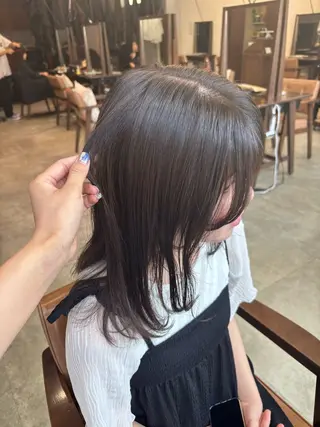 ミディアム saki🌱似合わせ ボブ/透明感カラーのヘアスタイル