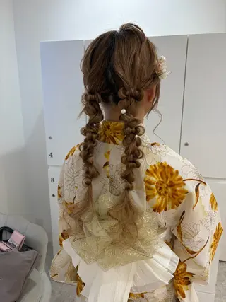 セミロング ヘアアレンジ ヘアセット/レイヤー 赤み消し/はるかのヘアスタイル