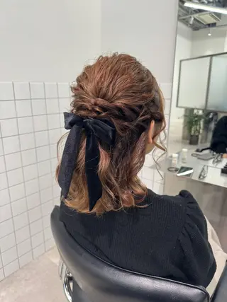 ミディアム 梅田茶屋町ヘッドスパ &艶カラー りほのヘアスタイル