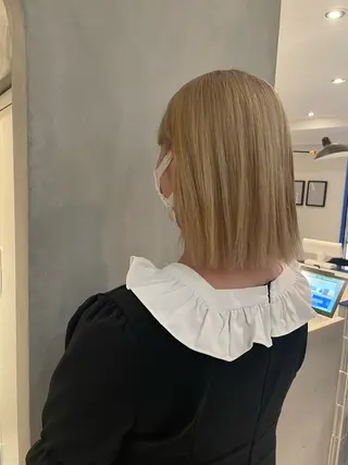 ミディアム 複雑履歴に対応ブリー チ無しダブルカラーのヘアスタイル