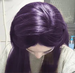 ロング カラー ラベンダー💜 グレージュ🩶のヘアスタイル