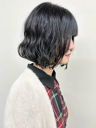 ミディアム パーマ ボブ/ゆるふわ ボブパーマ/とういのヘアスタイル