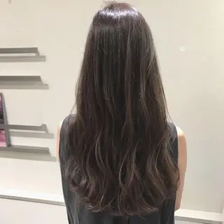 セミロング カラー 髪質改善カラー韓国風 レイヤーtudaのヘアスタイル