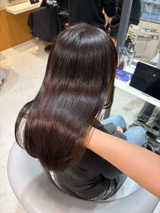 セミロング カラー 美髪矯正/レイヤー 艶カラー/はるかのヘアスタイル