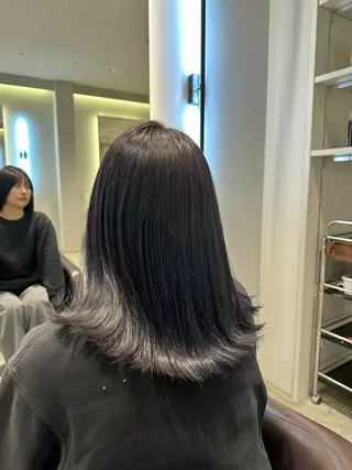 ミディアム カラー 髪質改善ストレート 中林優太のヘアスタイル