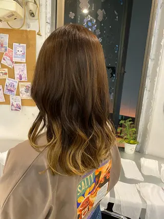セミロング カラー 黒川 奨のヘアスタイル
