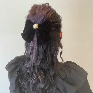 ロング カラー ヘアアレンジ 鴫原 亜弥のヘアスタイル