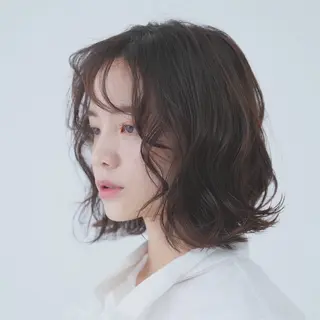 ミディアム カラー ヘアアレンジ 韓国×艶髪 さきのヘアスタイル