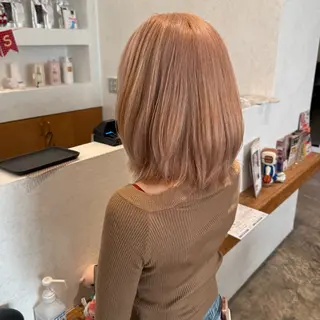 ミディアム 🍒🤍暖色カラー 今塚裕夏✧*。のヘアスタイル