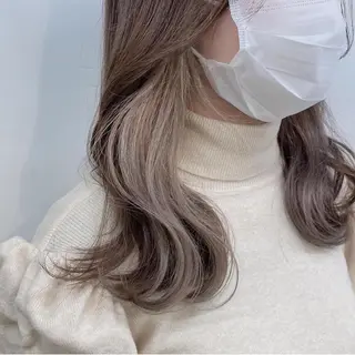 セミロング カラー 🥞ベージュ系カラー 【すずきりほ】🥞のヘアスタイル
