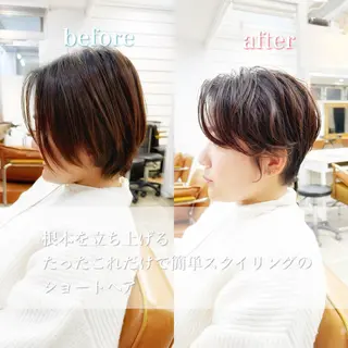 ショート カラー 👑銀座ショート/ 絶壁補正/金子涼👑のヘアスタイル