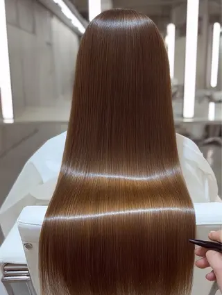 ロング パーマ 🍒モテ暖色カラー × うる艶✧ ゆなのヘアスタイル