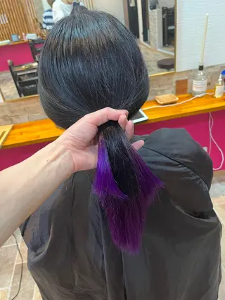 ミディアム カラー ヘアカラー&縮毛矯正 STAR☆RIVERのヘアスタイル