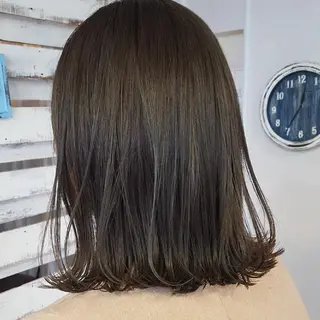 カラー セミロング 韓国風レイヤーカット 上手く丁寧早い/マツのヘアスタイル
