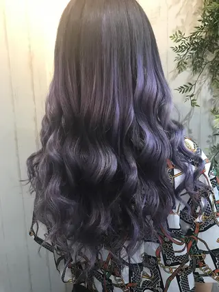 ロング カラー パーマ ヘアアレンジ 大阪レミーエクステ チビ編み込みのヘアスタイル