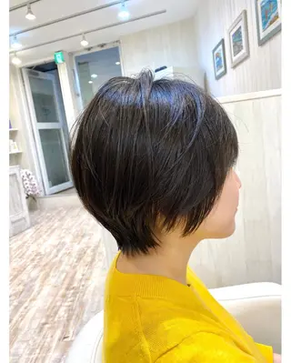 ショート カラー 佐藤史哉* 韓国レイヤー赤み除去のヘアスタイル