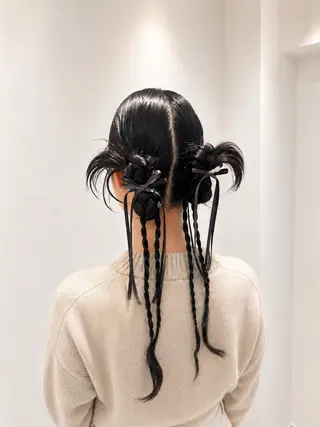 ロング ヘアアレンジ ヘアセット ヘッドスパ/河西未来のヘアスタイル
