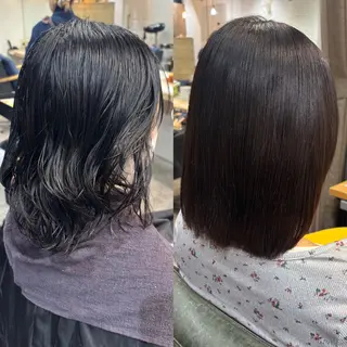 パーマ 艶感カラー/オリーブ アレンジ：♡のヘアスタイル