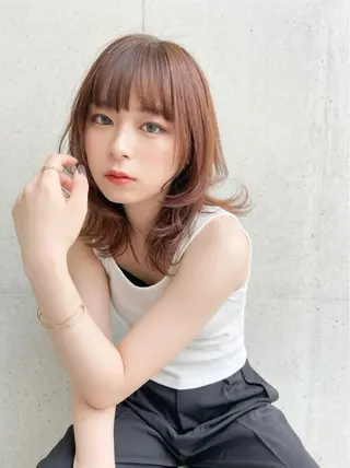 ミディアム カラー 髪質改善/美髪矯正 マネージャー福永のヘアスタイル
