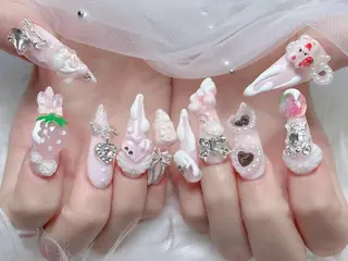 ネイル 🎀LIMIT🎀 長さ出し新宿のネイルデザイン