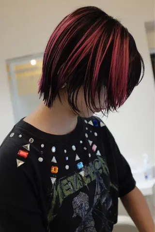 ミディアム カラー ヘアアレンジ OPUSダブルカラー ケアブリーチのヘアスタイル
