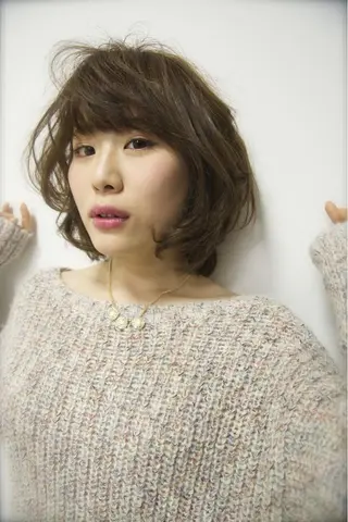 ミディアム カラー 髪質改善/デザイン/ 天王寺/奥野和広のヘアスタイル