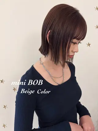 ミディアム カラー 市川 千夏のヘアスタイル