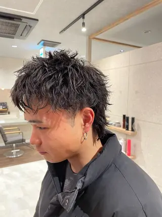 ショート パーマ メンズ 金森 斗夢のヘアスタイル